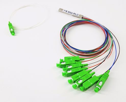 High Stability Fiber Optic PLC Splitter 1*8 Mini Tube Coupler