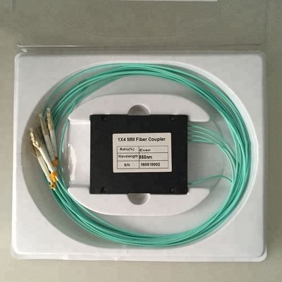 Multi Model Fiber Optic Splitter 1*4 FBT Coupler LC/UPC OM3 Connectors With ABS Box