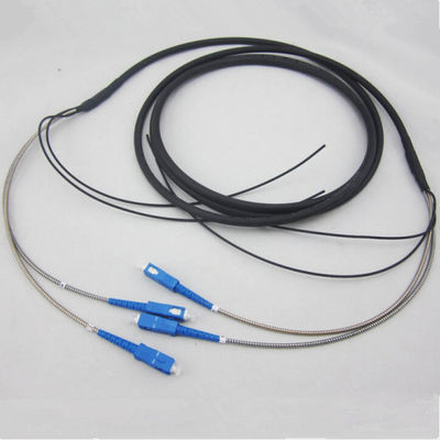 Tactical armored black Fiber Optic Patch Cord SC/LC/FC/ST/E2000 connecto, DSC base station Outdoor Fiber Patch Cable