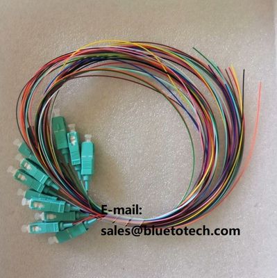 12colors SC fiber optic pigtail aqua color connector 12cores pigtails