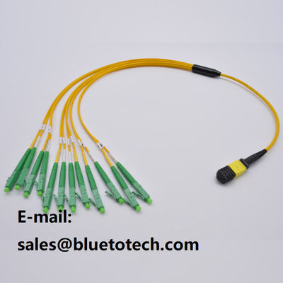 Yellow Color MPO MTP 24 Core Fiber Optic Patch Cables UPC Polish