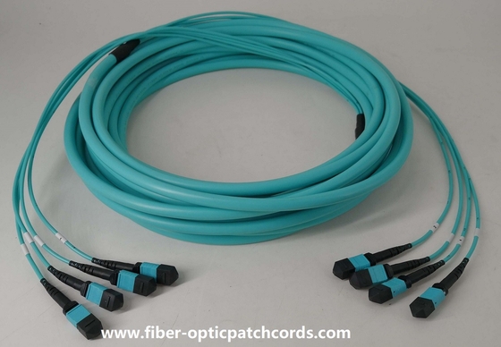 MPO To MPO 48 Core OM3 Fiber Jumpers 9.0mm OD Multi Mode Patch Cord