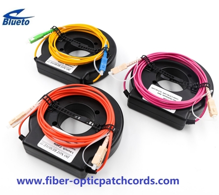 Yellow E2000/APC-LC/UPC OTDR Lunch Cable 1km Single Mode Fiber Optic Test Cable Mini Box E2000 To LC Simplex
