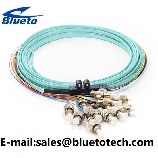 OM3 FC Ribbon Fan Out Fiber Optic Pigtail 12fiber FC Multi Mode Ribbon