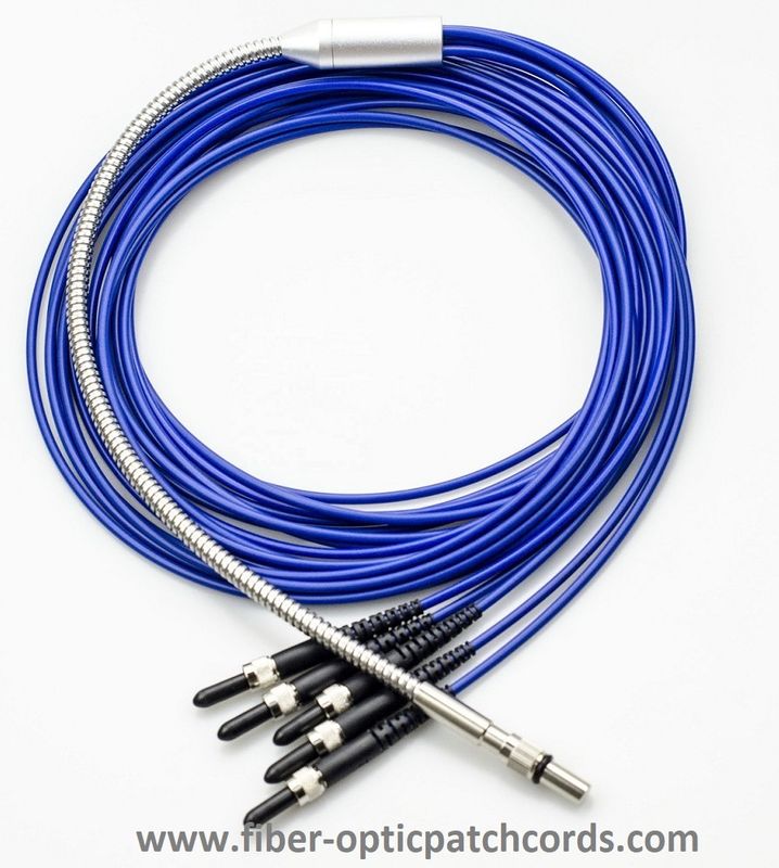 Stainless Steel Quartz Optical Fiber Y 1×5 SMA905 IR UV Fiber Cable