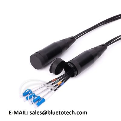 Waterproof Tactical LC to LC 4Fiber Fiber Optic Patch Cord with Metal Cable Trolly for Outdoor Armored Applications