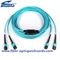 Aqua Color Fiber Optic Patch Cord MPO MTP OM3 24Core Multimode Fiber Jumpers
