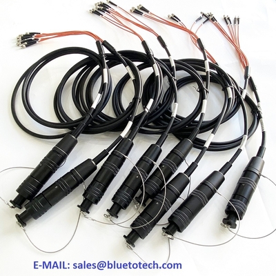 TFOCA to ST 4CH Tactical Fiber Cable Assembly Waterproof Military TFOCA to ST 4 Core Fiber Optic Patch Cord