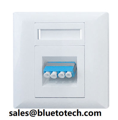 LC quad adapter FTTH wall mount box fiber faceplate