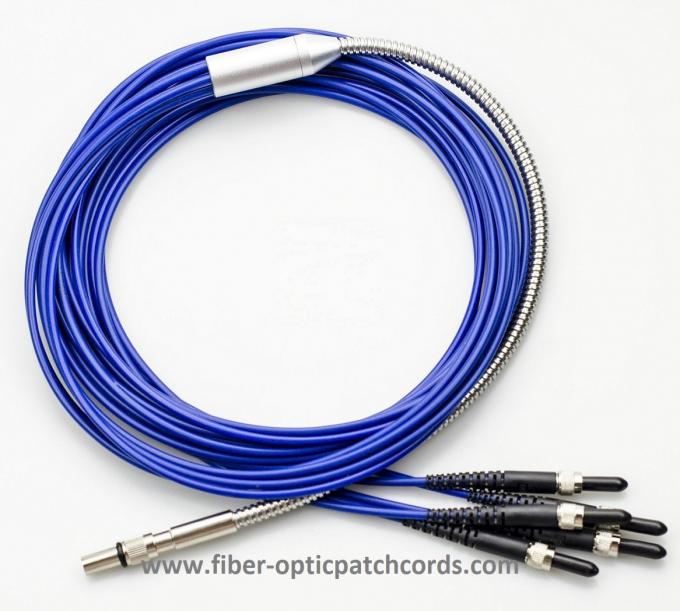 Stainless Steel Quartz Optical Fiber Y 1×5 SMA905 IR UV Fiber Cable